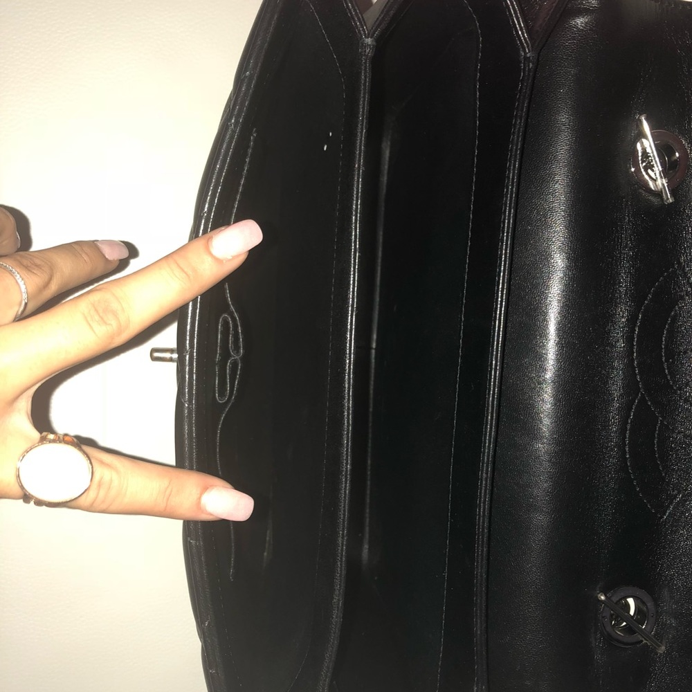 CHANEL Black Quilted Lambskin Leather Flap Handbag Original Iconic - Picture 6 of 9